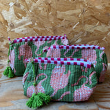 Quilted Wash Bag - Green Tiger