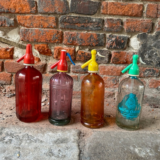 Coloured Glass Vintage Soda Syphons