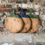 Vintage Wooden Serving Board Round - Blue