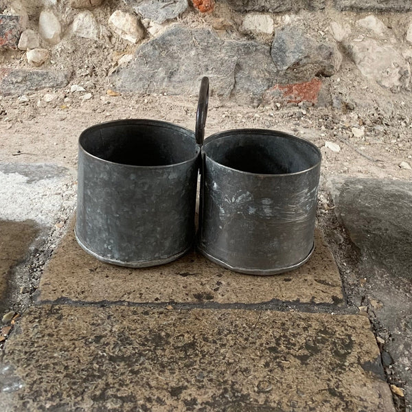 Small Double Galvanized Planter