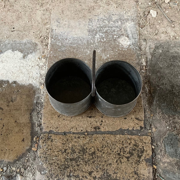Small Double Galvanized Planter