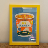 Naomi Wilkinson  Ramen Riso Print - Yellow Frame