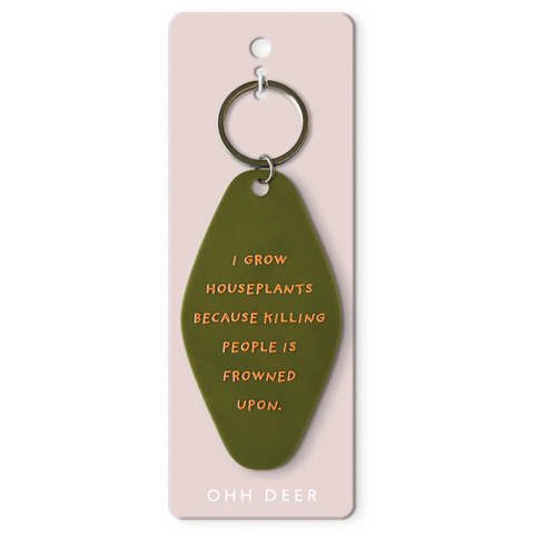Keychain with text on a pink card, brand 'Ohh Deer' visible
