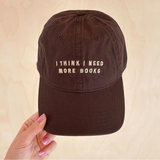 'I Think I Need More Books' Cotton Baseball Cap - Brown