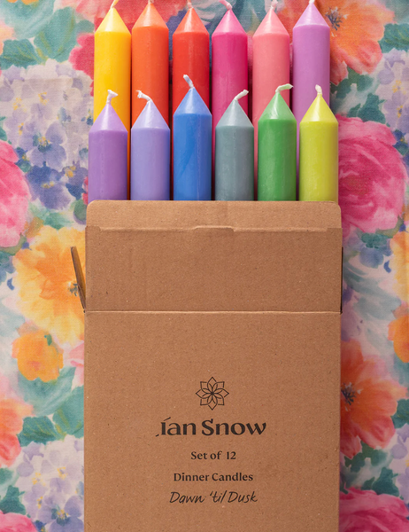 Ian Snow 'Dawn 'til Dusk' Set of Twelve Dinner Candles In Box