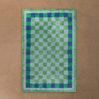 Ian Snow Nell Chequered Recycled Cotton Rug aerial view