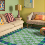 Ian Snow Nell Chequered Recycled Cotton Rug angled view