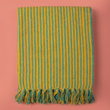 Ian Snow Yellow & Green Recycled Cotton Striped Throw