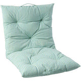 Ib Laursen - Mattress cushion Linea w/light green and blue thin stripes White background 