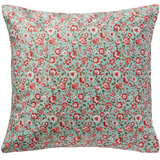 Ib Laursen Cushion cover green w/rust coloured flowers and green leaves