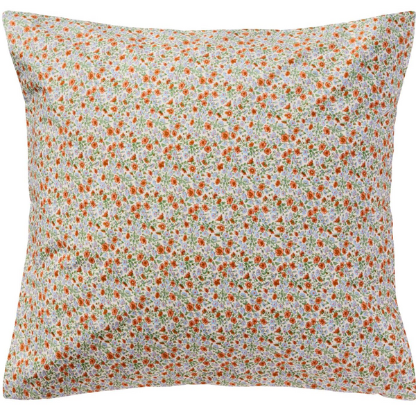 Ib Laursen Cushion cover w/light blue and rust coloured flowers