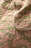Ib Laursen Quilt Green with Light Pink Paisley Print Close