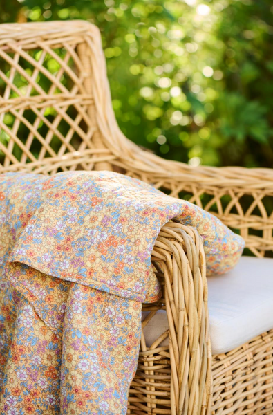 Ib Laursen Quilt Yellow with Yellow Flowers On Chair