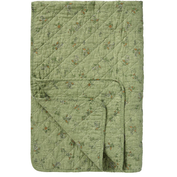 Ib Laursen Quilt green w/flower vines