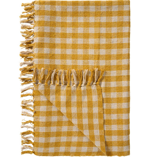Ib Laursen Throw Yellow & White Checkered