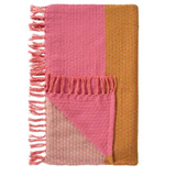 Ib Laursen Throw w/pink, orange, natural and yellow stripe
