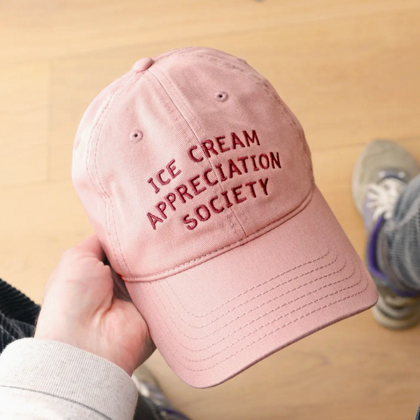 Ice Cream Appreciation Society Cotton Baseball Cap - Dusty Rose
