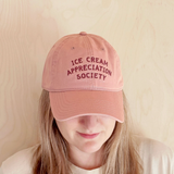 Ice Cream Appreciation Society Cotton Baseball Cap - Dusty Rose model