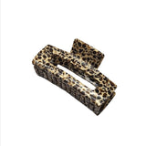 Resin Claw Clip In Cream & Brown Giraffe Print