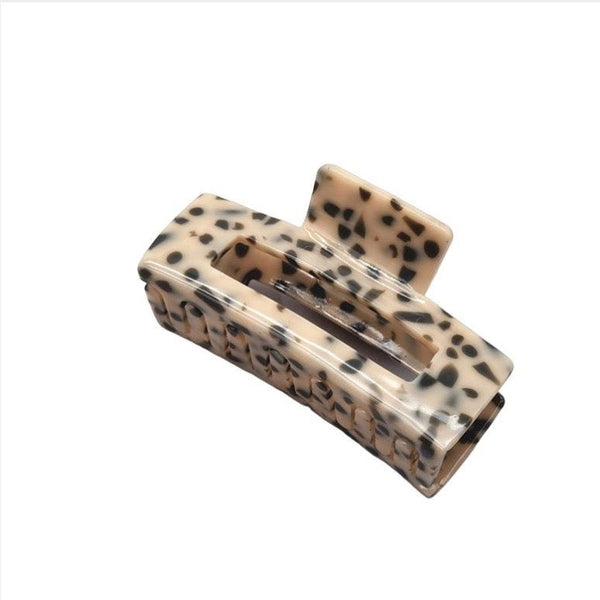 Resin Claw Hair Clip Light Taupe Spot
