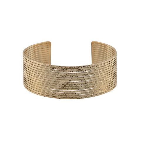 Banded Cuff In Textured Gold
