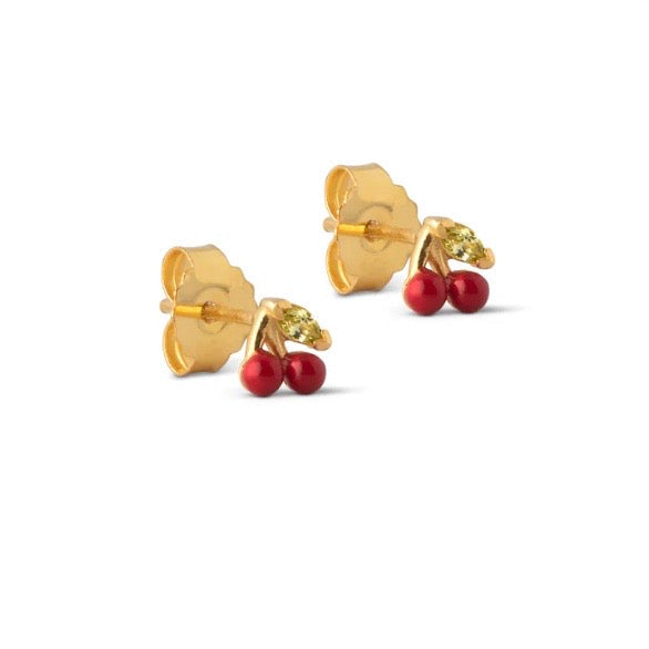 ENAMEL Copenhagen Cherry Studs Gold