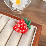 Mini Strawberry Resin Claw Clip