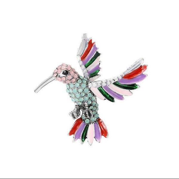 Last True Angel Embellished Hummingbird Brooch In Multi