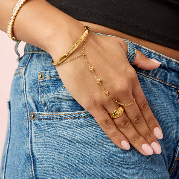 Bijoux De Mimi Isabel Gold Crystal Chubby Star Ring