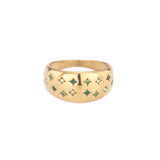 Bijoux De Mimi Isabel Gold Multi Green Chubby Star Ring