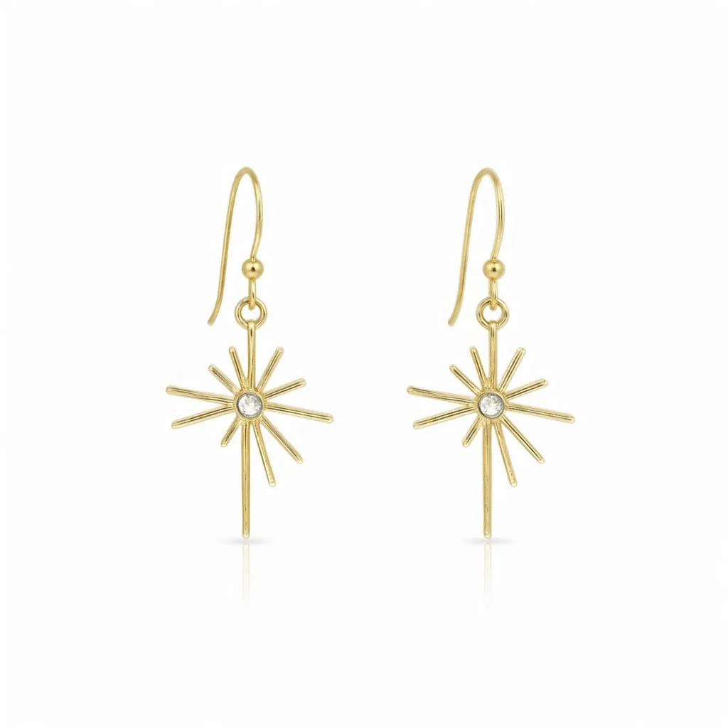 Isle & Stars Lighting Star Drop Earrings In Gold