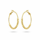 Isle & Stars Small Metal Beaded Hoop Earrings In Gold