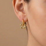 Isle & Stars Star Drop Stainless Steel Hoop Earrings In Gold