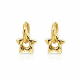 Isle & Stars Star Drop Stainless Steel Hoop Earrings In Gold