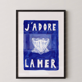 J'Adore La Mer Dark Blue Framed Print