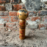 Japanese Kokeshi Doll Flower Print front view
