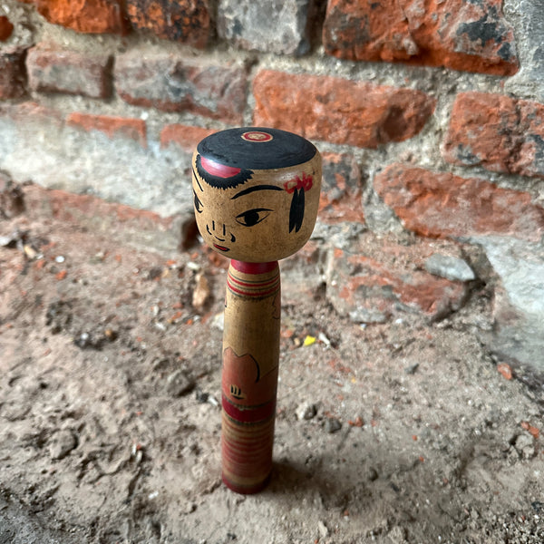 Japanese Kokeshi Doll Head piece side view