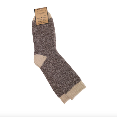 Jasper Cappuccino marl Cosy men's socks