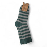 Jasper's Thick Green & Grey Stripe Cosy Men’s Socks