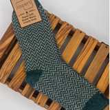 Jasper's Herringbone Men's Socks - Green/Grey