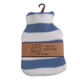 Jess & Lou Blue and White Stripe Mini Hot Water Bottle
