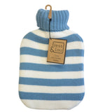 Jess & Lou Cornflower & White Stripes Hot Water Bottle
