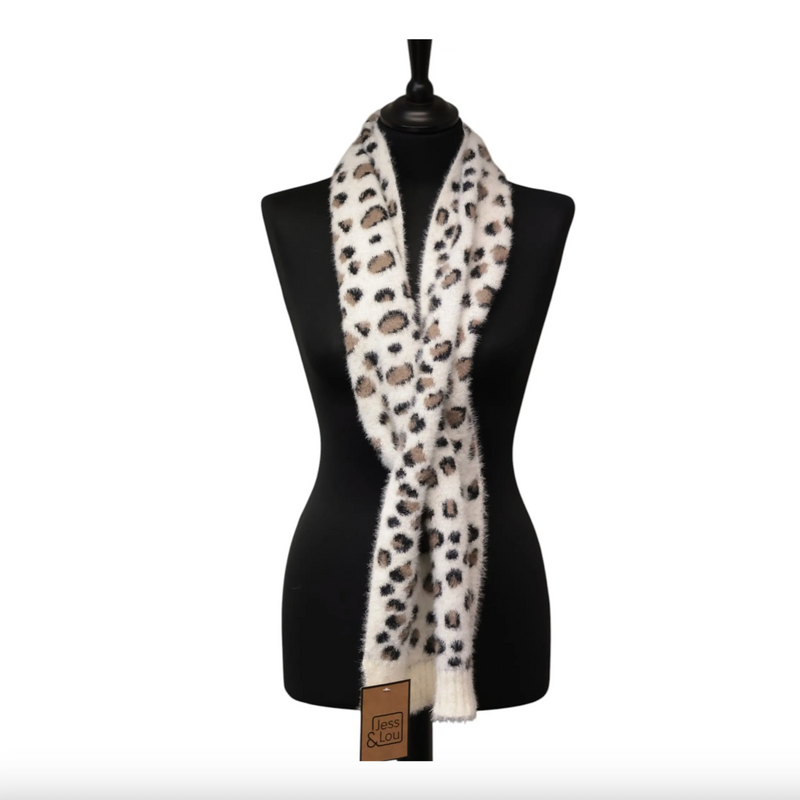 Jess & Lou Cream Leopard Pull Through Scarf 