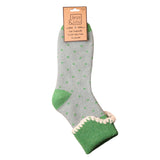 Jess & Lou Dot Cuffed Socks - Green & Blue