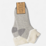 Jess & Lou Herringbone Ladies Cuff Socks - Grey 1