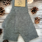 Jess and Lou plain knit fingerless gloves in dark grey 