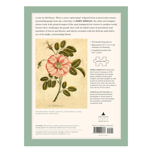 John Derian Paper Goods: Garden Rose 1,000-Piece Puzzle blurb