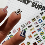 Jolly Awesome Ransom Letters Stickers on fingers