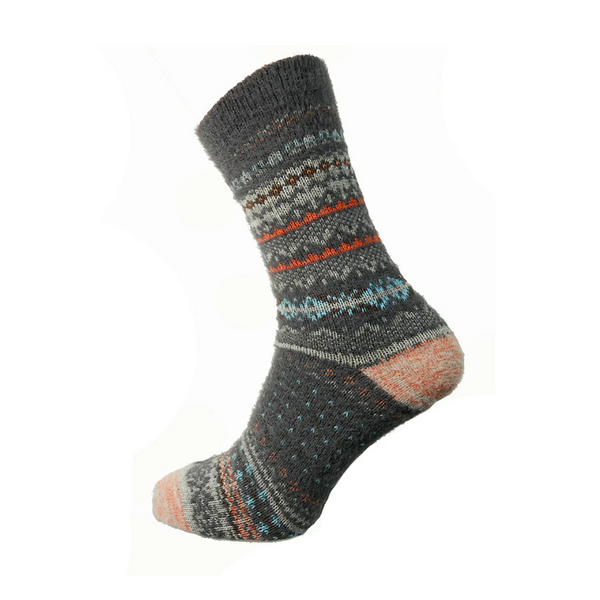 Joya Grey and black patterned Wool Blend socks