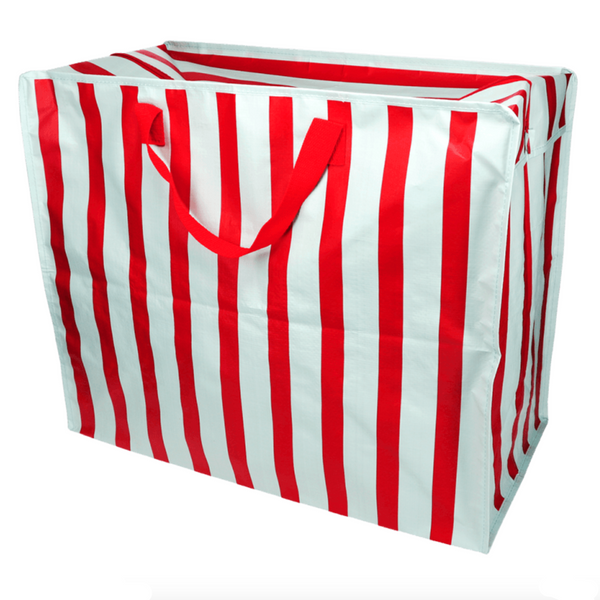 Jumbo Storage Bag - Blue with Red Stripe